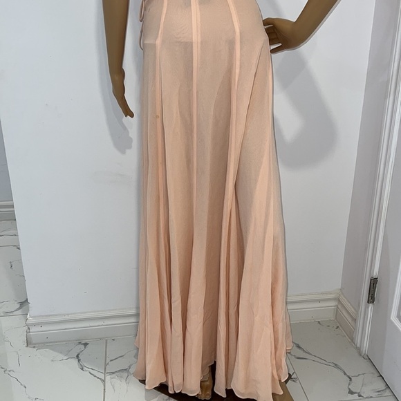 REFORMATION Blush Maxi Flowy Cocktail Special Event Wrap Dress size XS - Picture 10 of 15